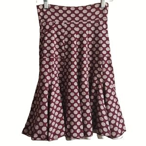Effie's Heart maroon with dots flounce skirt S